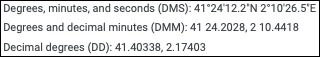 Formatos de Google Maps Coordinate