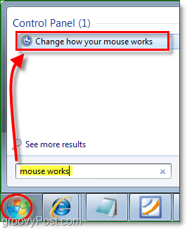 enter mouse funciona en el menú de inicio para encontrar la ventana de cambio de función de mouse