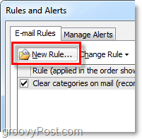 crear una nueva regla en Outlook 2010
