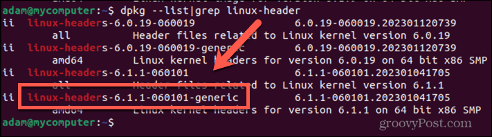 nombre del encabezado del kernel de ubuntu