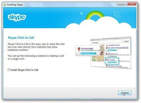 Skype clic para llamar