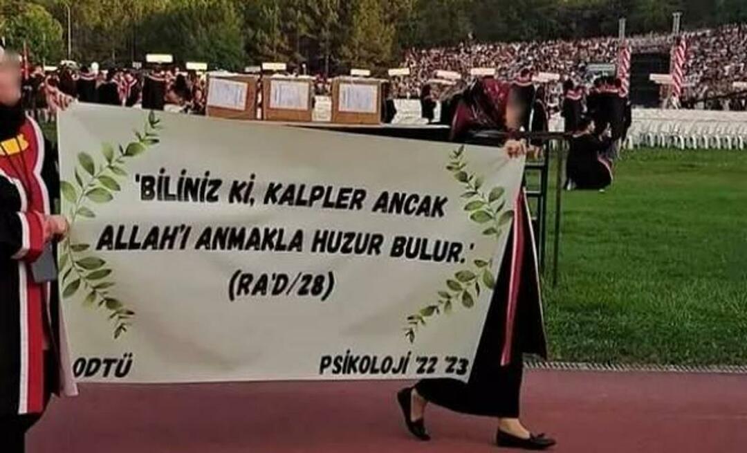 ¡Un movimiento que recibió el aprecio de los graduados de psicología de METU! La pancarta que abrieron en la graduación...