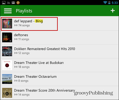 Aplicación de música Xbox Music para Android