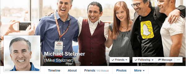 Michael Stelzner se unió a Facebook por recomendación de Ann Handley de MarketingProf.