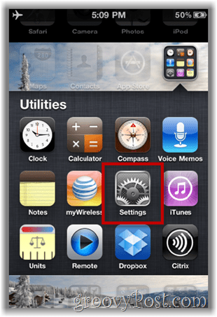 iphone - haga clic en configuración