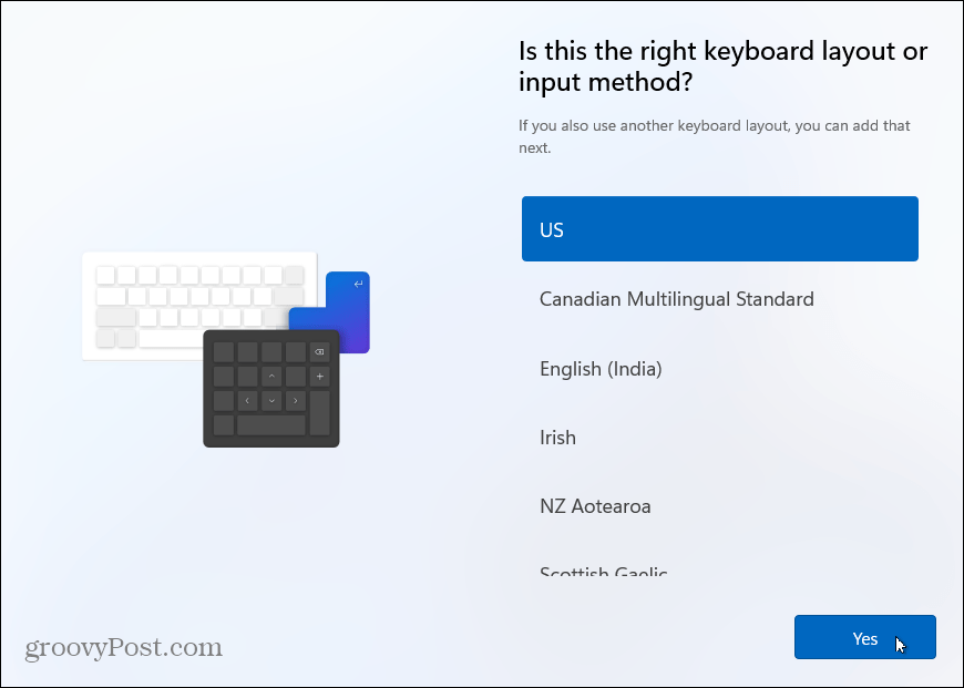 Diseño de teclado instalar windows 11