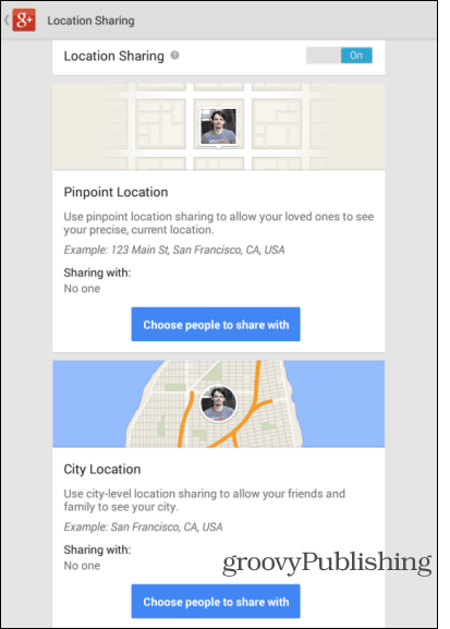 Configuración de ubicación de actualización de la aplicación Google Android