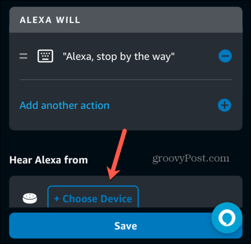 aplicación alexa elige dispositivo