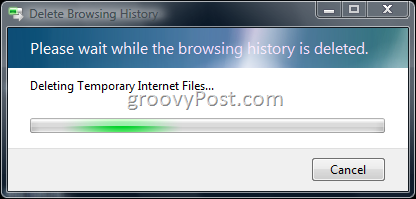 Cree un archivo por lotes para eliminar el historial del navegador IE7 y los archivos temporales