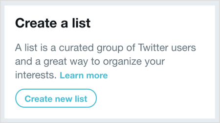Haga clic en Crear nueva lista y luego seleccione los usuarios que desea agregar a su lista de Twitter.