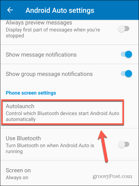 Configuración de inicio automático automático de Android