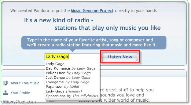 escucha lady gaga gratis en pandora.com