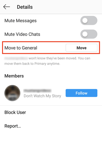 Administrar mensajes en la bandeja de entrada de mensajes directos del perfil del creador de Instagram, paso 1.