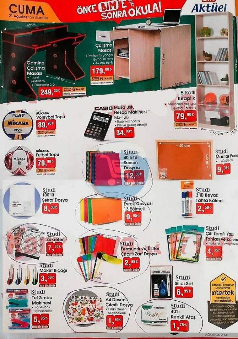¡El catálogo de productos actual de BİM 21 de agosto está aquí! Productos de papelería BİM el 21 de agosto ...