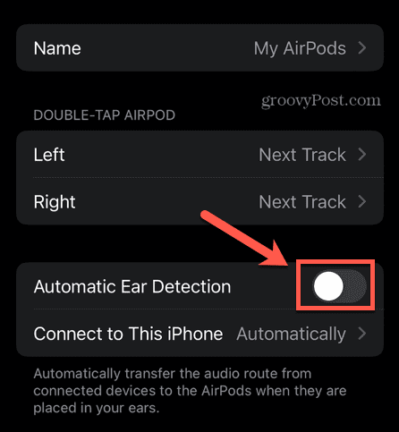 airpods detección automática de oídos desactivada