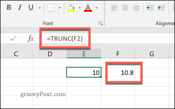 La función TRUNC en Excel