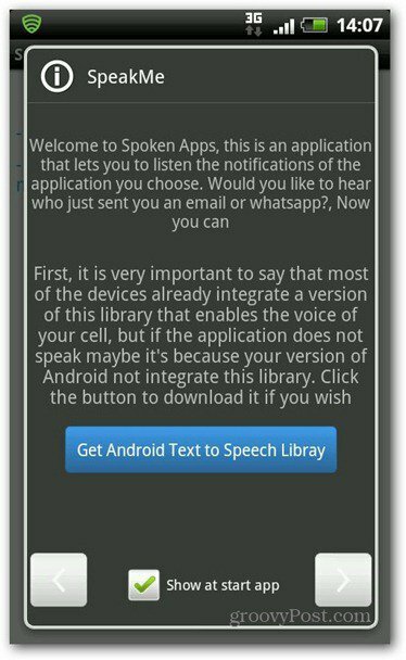 SpeakMe para la biblioteca de texto a voz de Android