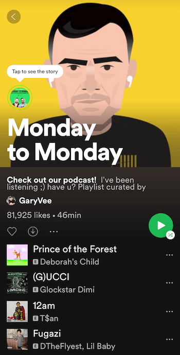 Lista de reproducción de Spotify de 'lunes a lunes' de GaryVee