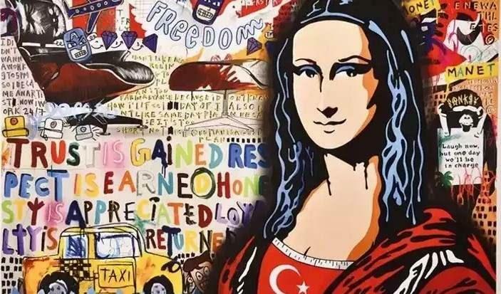 Mona Lisa con bandera turca