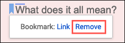 Eliminar un marcador en Google Docs