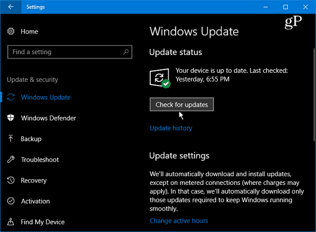 1 Windows 10 Buscar actualizaciones