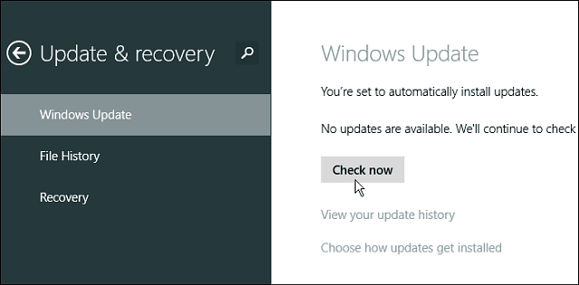Cómo administrar actualizaciones en Windows 8.1