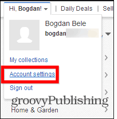 eBay cambiar la configuración de la cuenta de contraseña