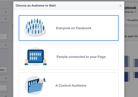 Opciones de creación de estadísticas de audiencia de Facebook