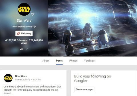 comunidad de google + star wars