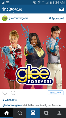 anuncio de Instagram Glee