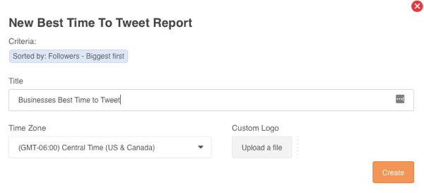 Genere un informe sobre el mejor momento para twittear en Audiense.