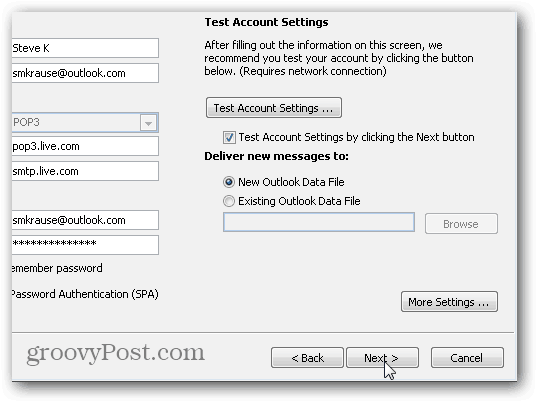 Configuración de Outlook 2010 SMTP POP3 IMAP - 08