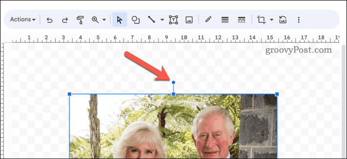 Icono de rotación de imágenes en Google Docs
