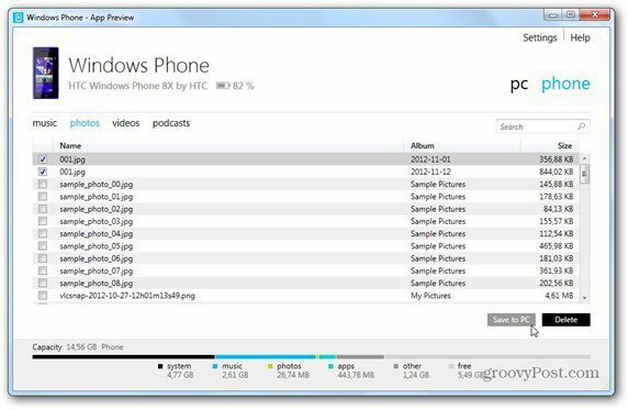 Windows Phone 8 Windows Phone, sincronización de la aplicación para PC