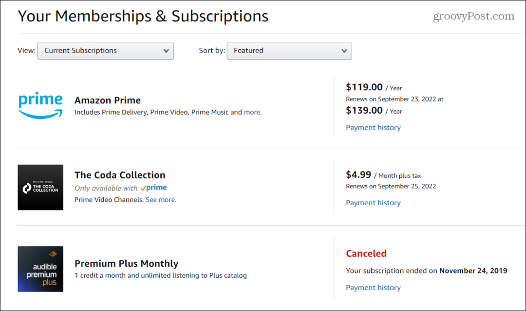 Cancelar suscripciones en Amazon Prime Video
