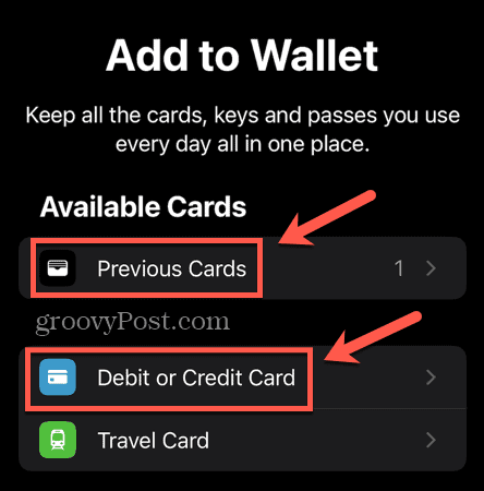 Apple Pay agrega tarjeta anterior o nueva tarjeta de débito o crédito