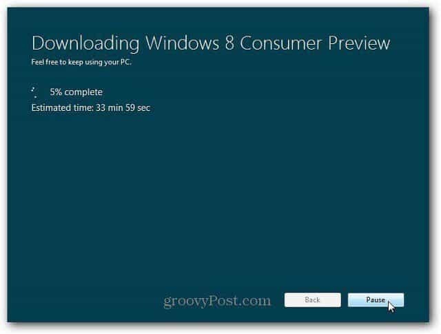 Instalación de actualización de Windows 8 en la Web