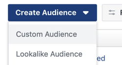 Configuración de la audiencia del marco de embudos publicitarios de Facebook.
