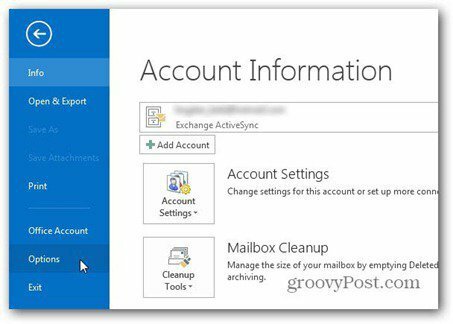 Outlook 2013 utiliza opciones de archivo de firma