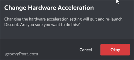 discordia desactivar la aceleración de hardware