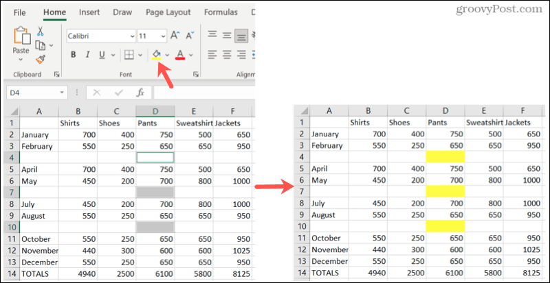 Resaltar espacios en blanco en Excel