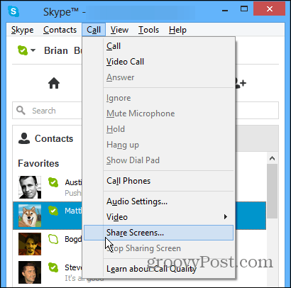 Compartir pantallas en Skype