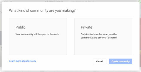 definir quién puede unirse a su comunidad de google plus