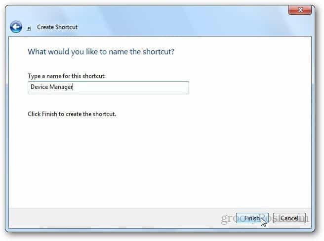Cómo crear un acceso directo para iniciar el Administrador de dispositivos en Windows 7