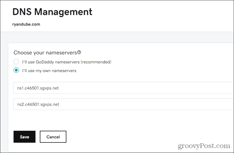 cambiar servidores de nombre