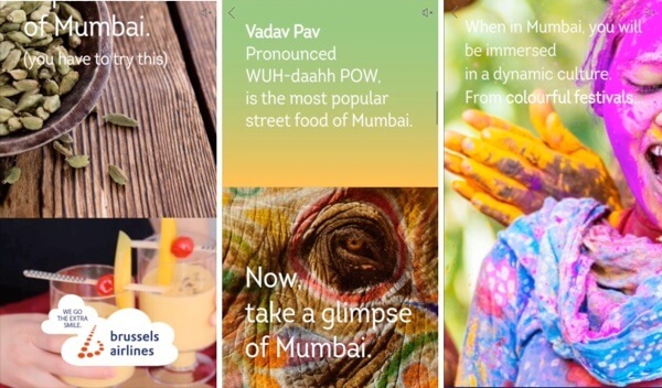 Anuncio de lienzo móvil de Facebook de brussels airlines mumbai