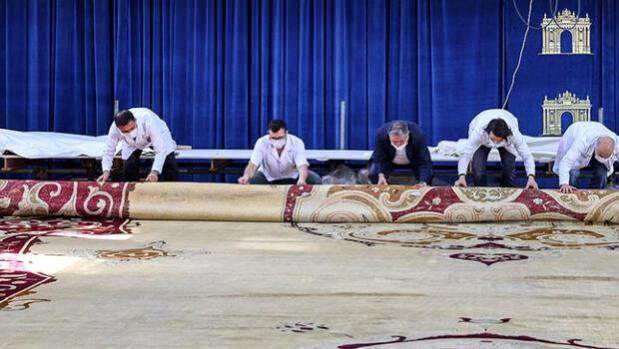 Finaliza la restauración de la alfombra más grande de los Palacios Nacionales