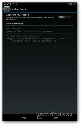 Mejora la configuración de la ubicación de la vida útil de la batería del Nexus 7 desactivada