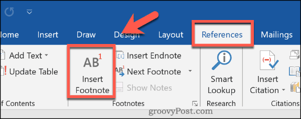 Insertar notas al pie en Word