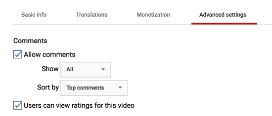 También puede personalizar cómo aparecerán los comentarios en su canal de YouTube si decide permitirlos.